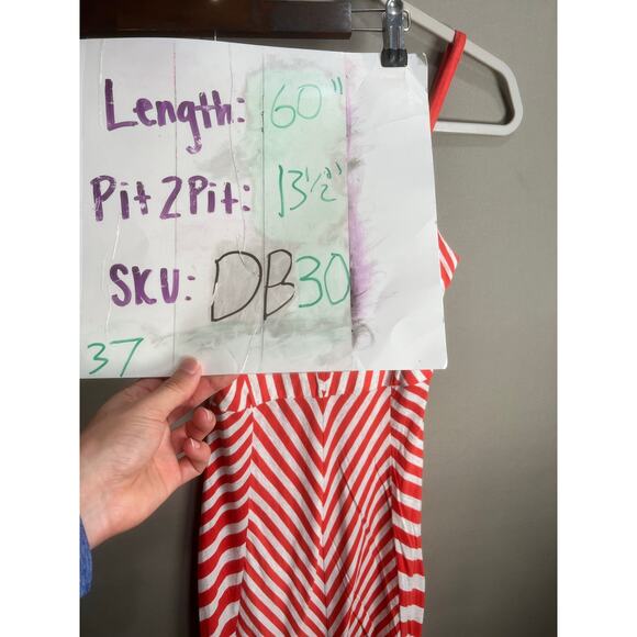 Anthropologie LILKA Dress Sz XS Red White Maxi Stripe Summer Cocktail Festive - Picture 4 of 16